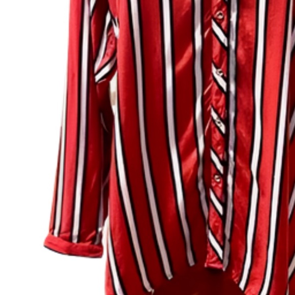 Turkish designed Grandi Red and white striped element blouse, size M - Picture 4 of 16